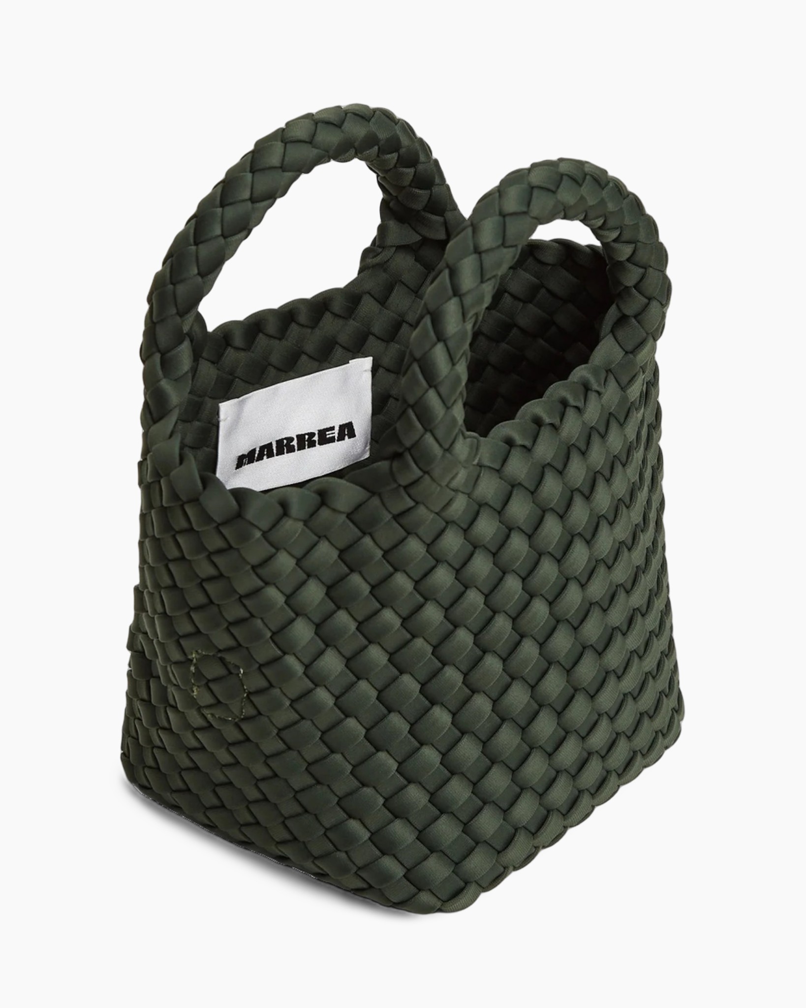 geweven, tas, mini, groen, canvas