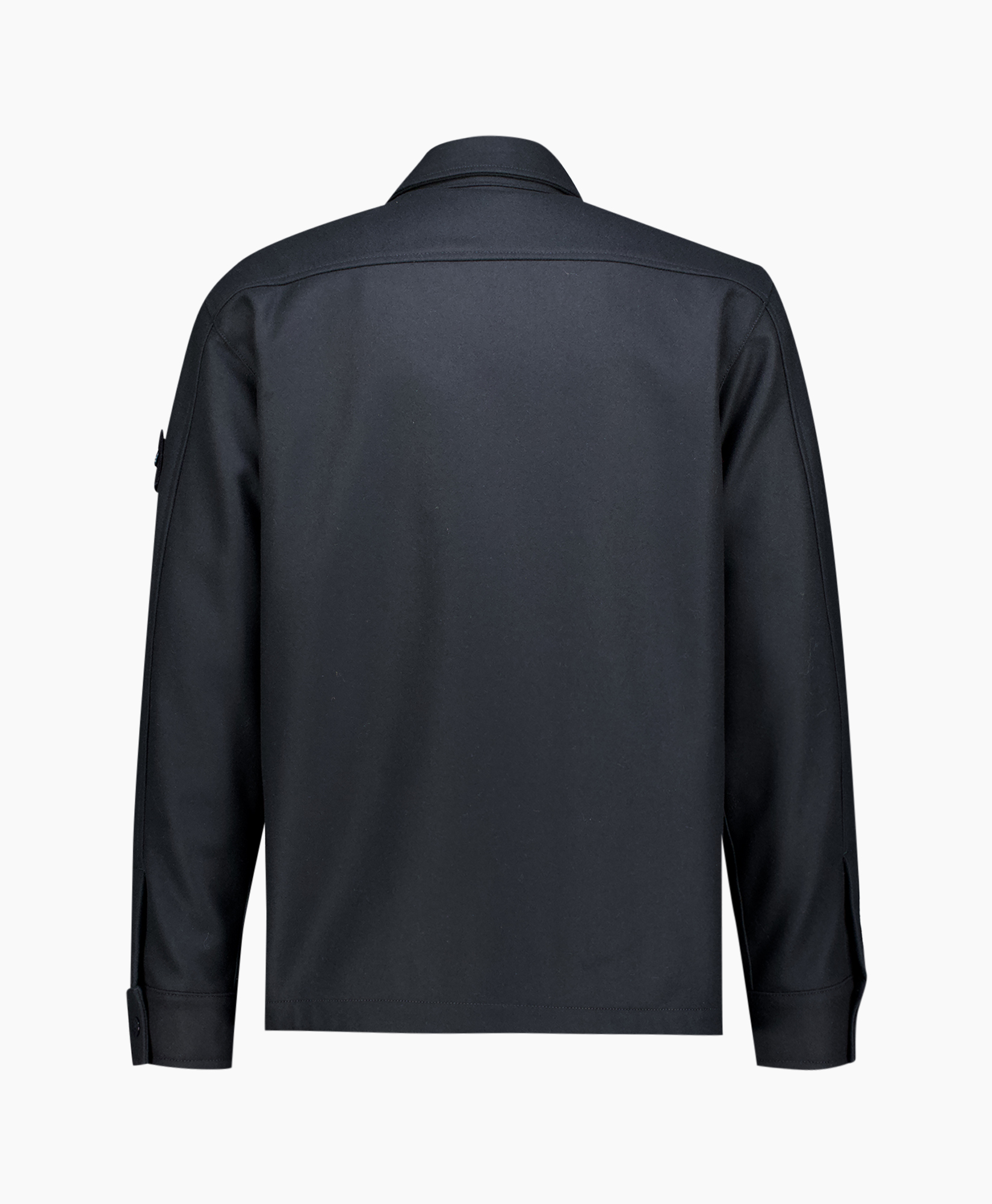 Stone Island Overshirt Ghost Wool Nylon Flannel Donker Blauw