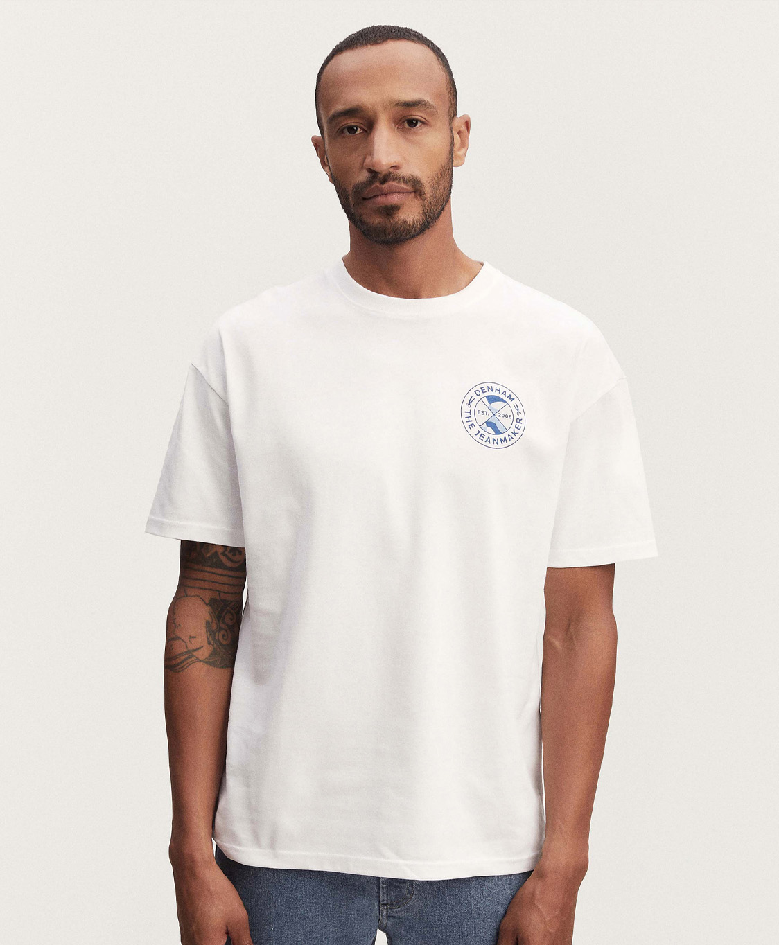 Denham Pullover Soho Box Tee Hcj Wit