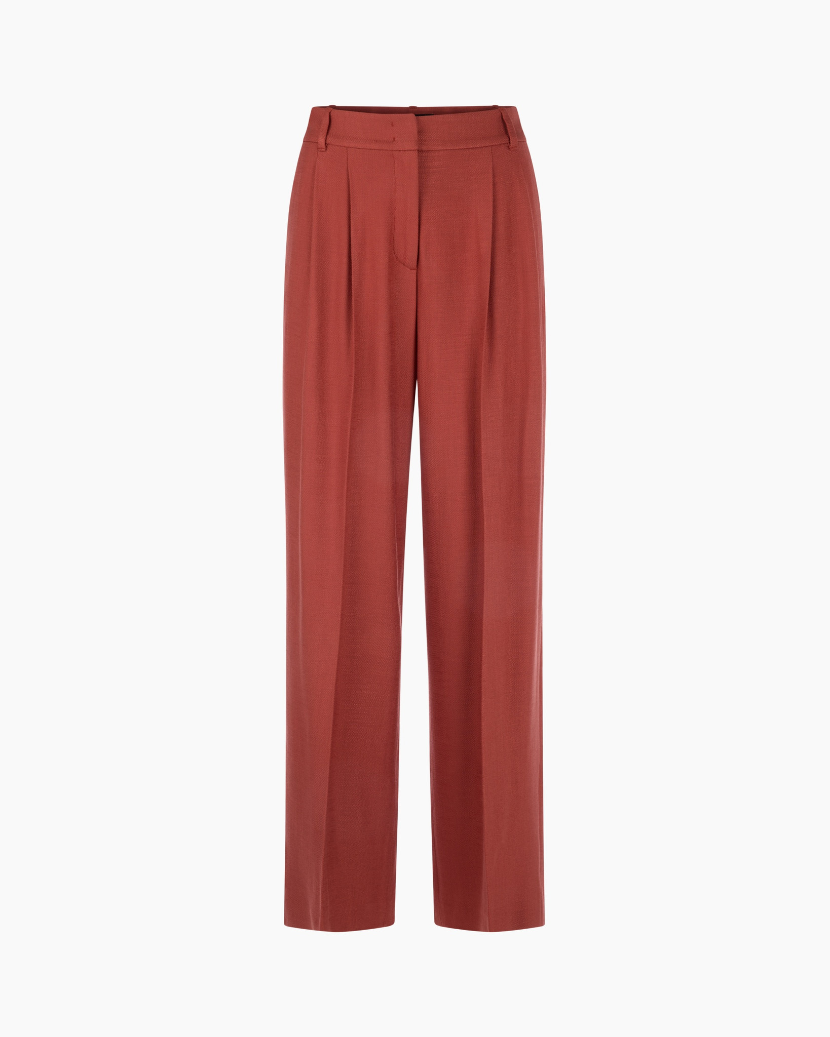 trousers, pants, wide-leg, solid, rust-color