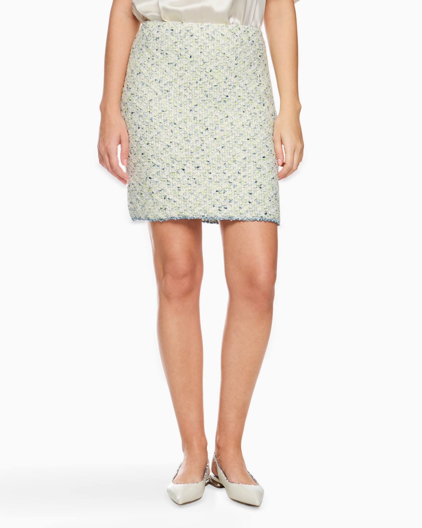 rok, tweed, mini rok, lichtblauw, gemengd gesprenkeld