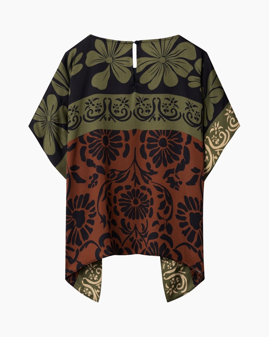 poncho, patroon, bloemmotief, multicolor, open-borst