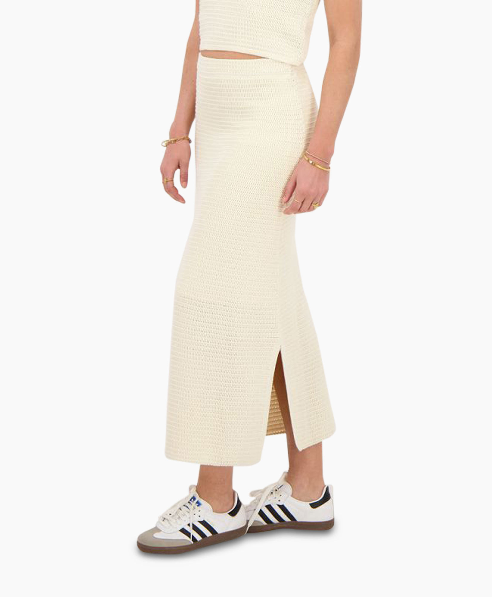 Rok Knitted Midi Skirt Beige