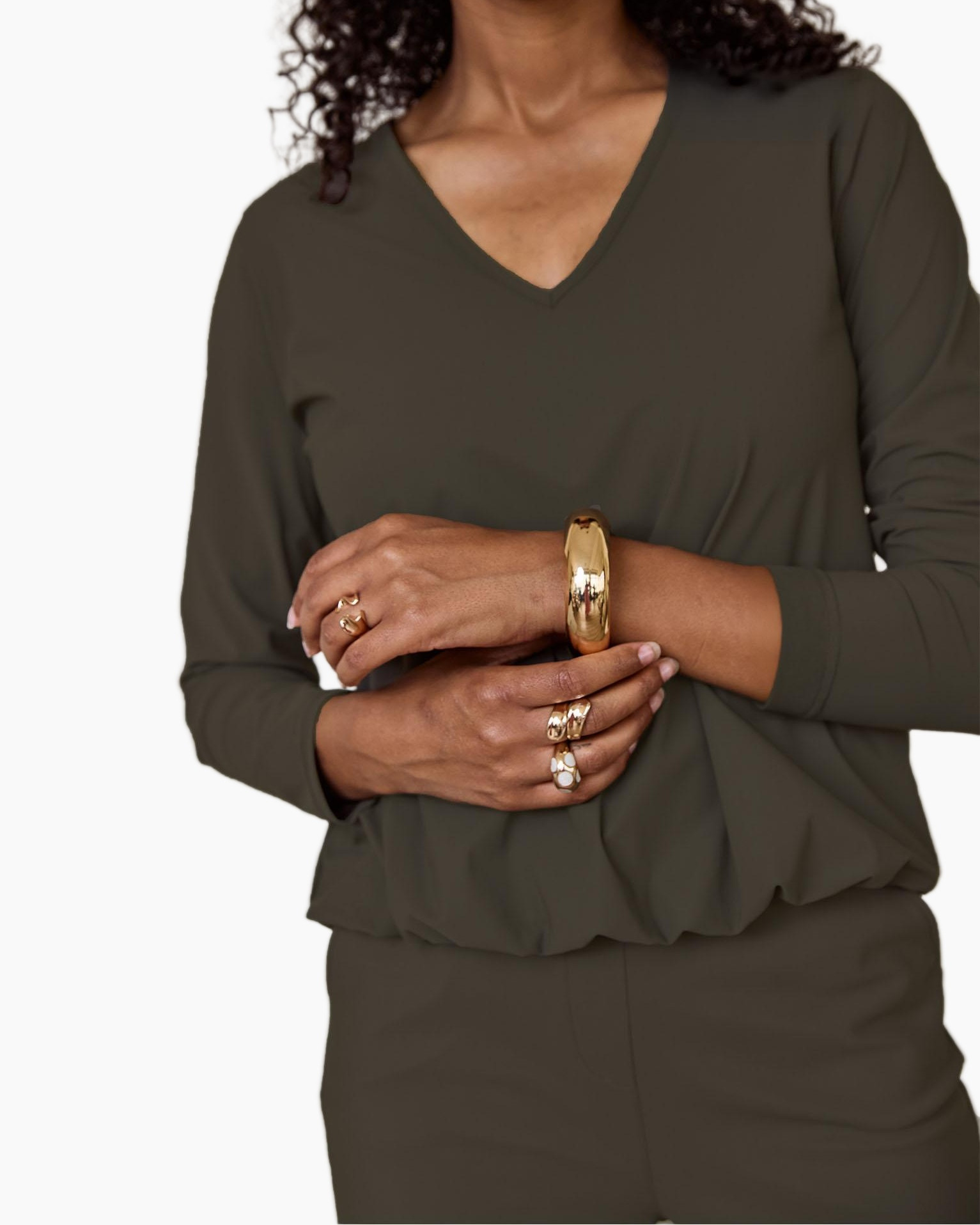 Top & T-shirt Vicky Ls Shirt midden groen