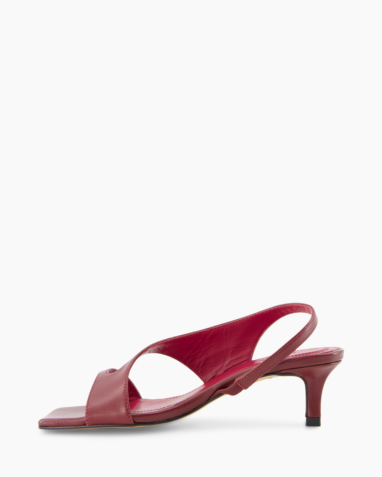 vrouwen, sandalen, mid hoogte hak, burgundy, open teen