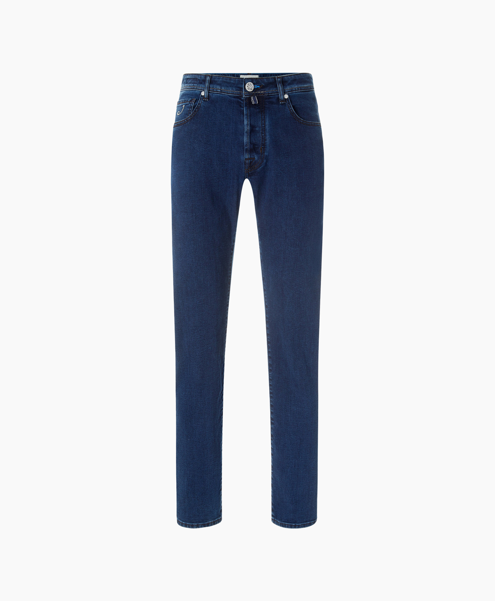 spijkerbroek, denim, blauw, lang, vijfzakken