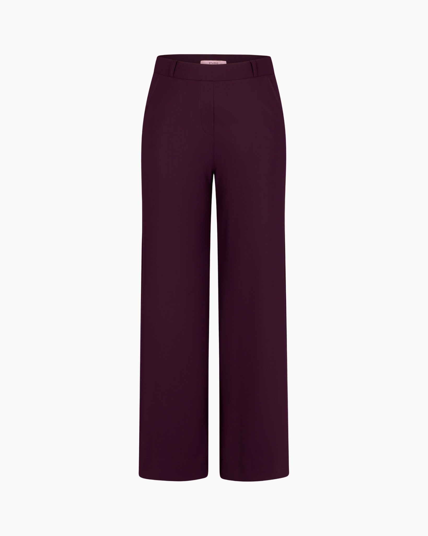 broeken, wijd uitlopende, crimson, effen, broek