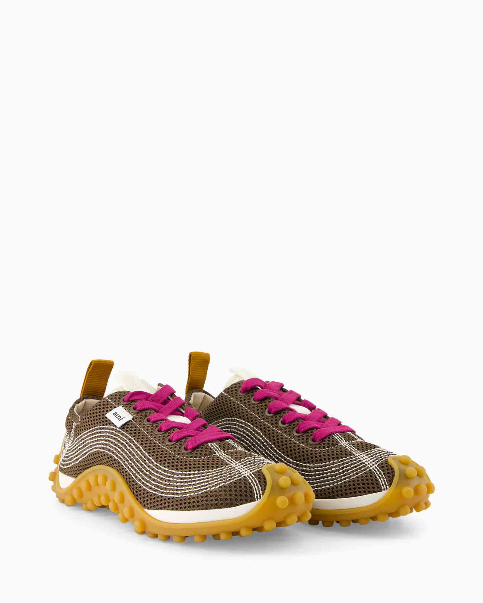 schoen, sneaker, bruin, patroon, gumzool
