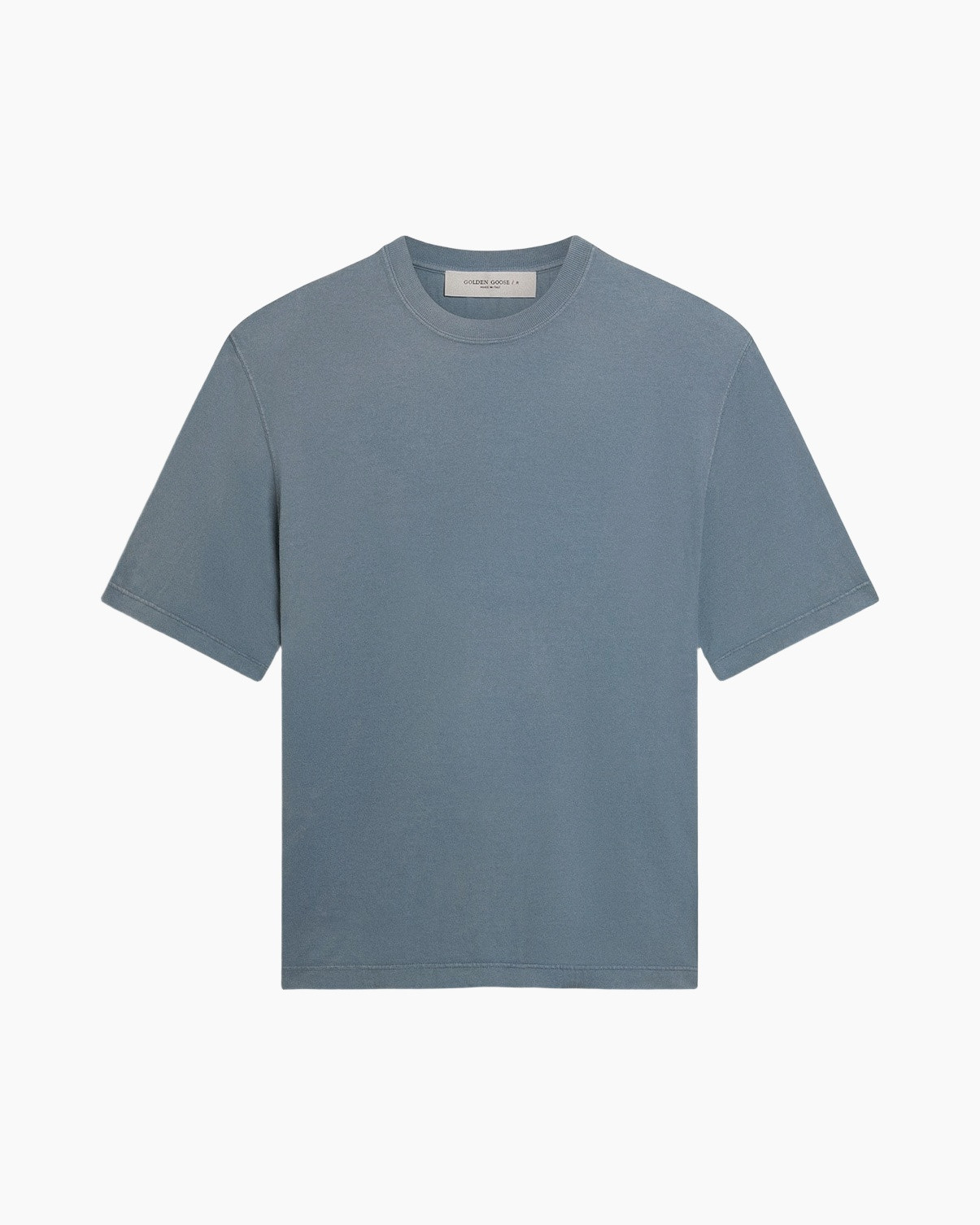 t-shirt, short sleeve, crewmneck, uniform kleur, blauw