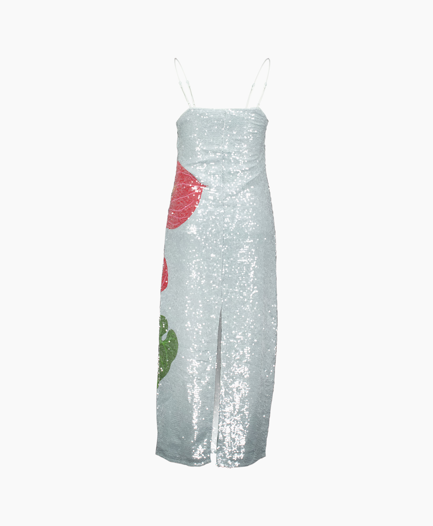 Jurk Anthurium Flowers Slip Maxi Licht Blauw