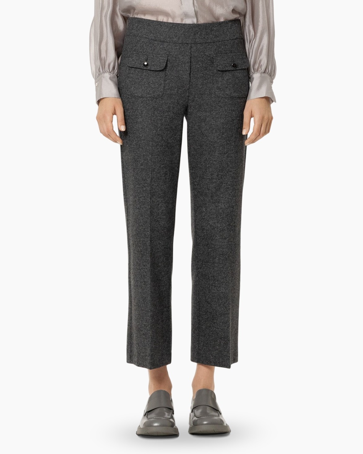 broek, broeken, grijs, zakken, wideloop