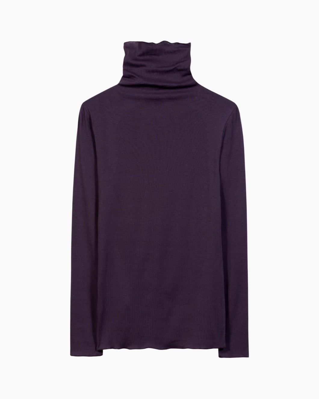 rollneck, langer mouw, paars, gebreid, top