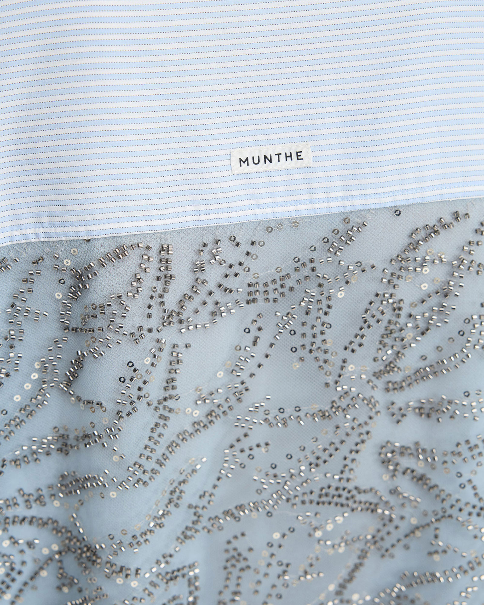 jurk, pailletten, beadwerk, blauw, borduursel