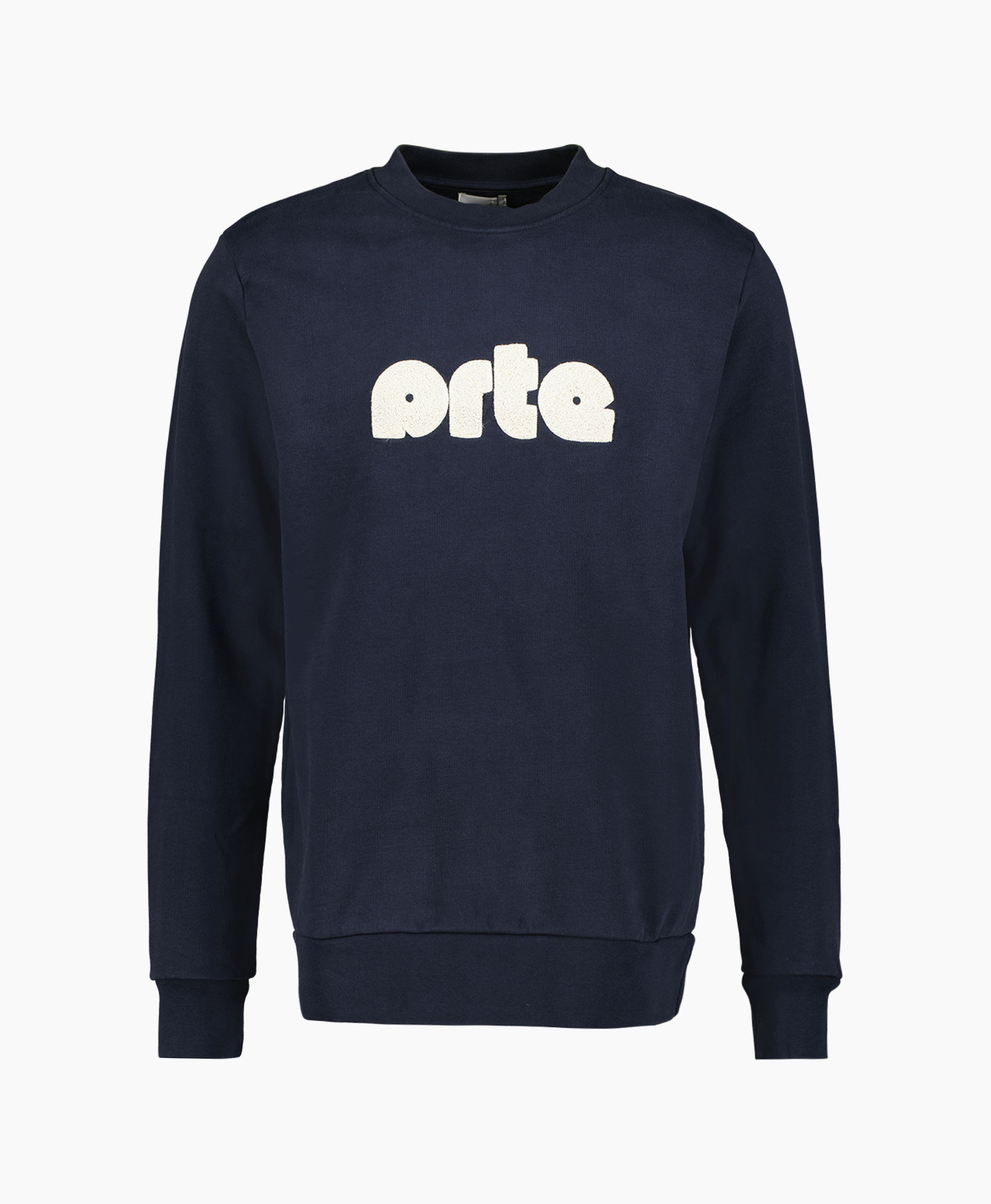 Arte Antwerp Sweater Front Chenille Logo Donker Blauw