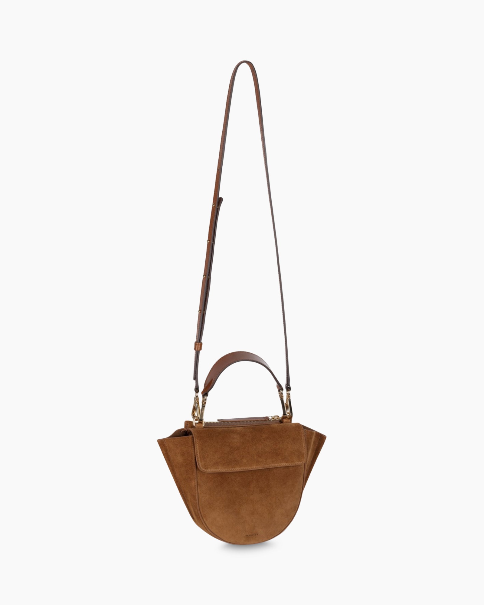 Crossbody Tas Hortensia Mini Suede Bruin