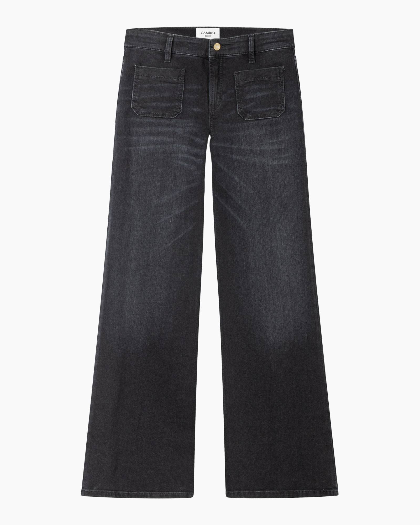 spijkerbroek, wijdere pijp, donker-was, denim, zakken