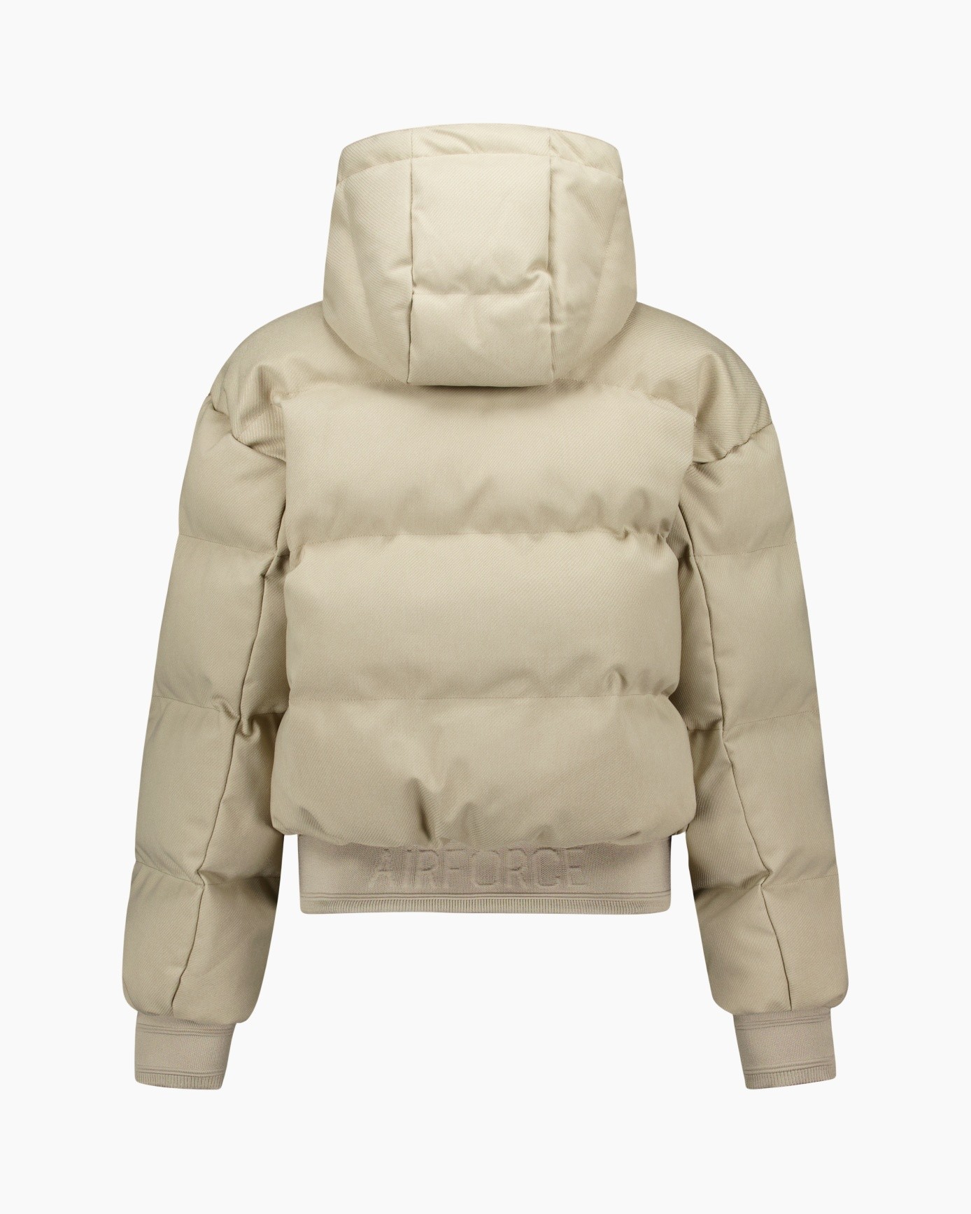 winterjas, pushtaille, beige, rits, zakken