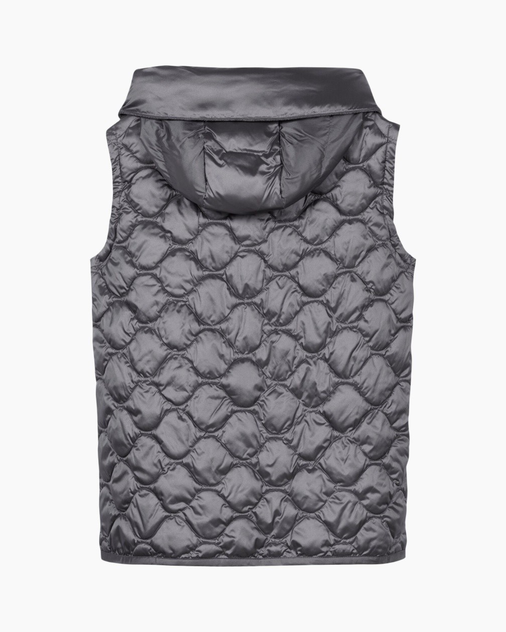 Quilted, puffer, vest, hooded, grijs