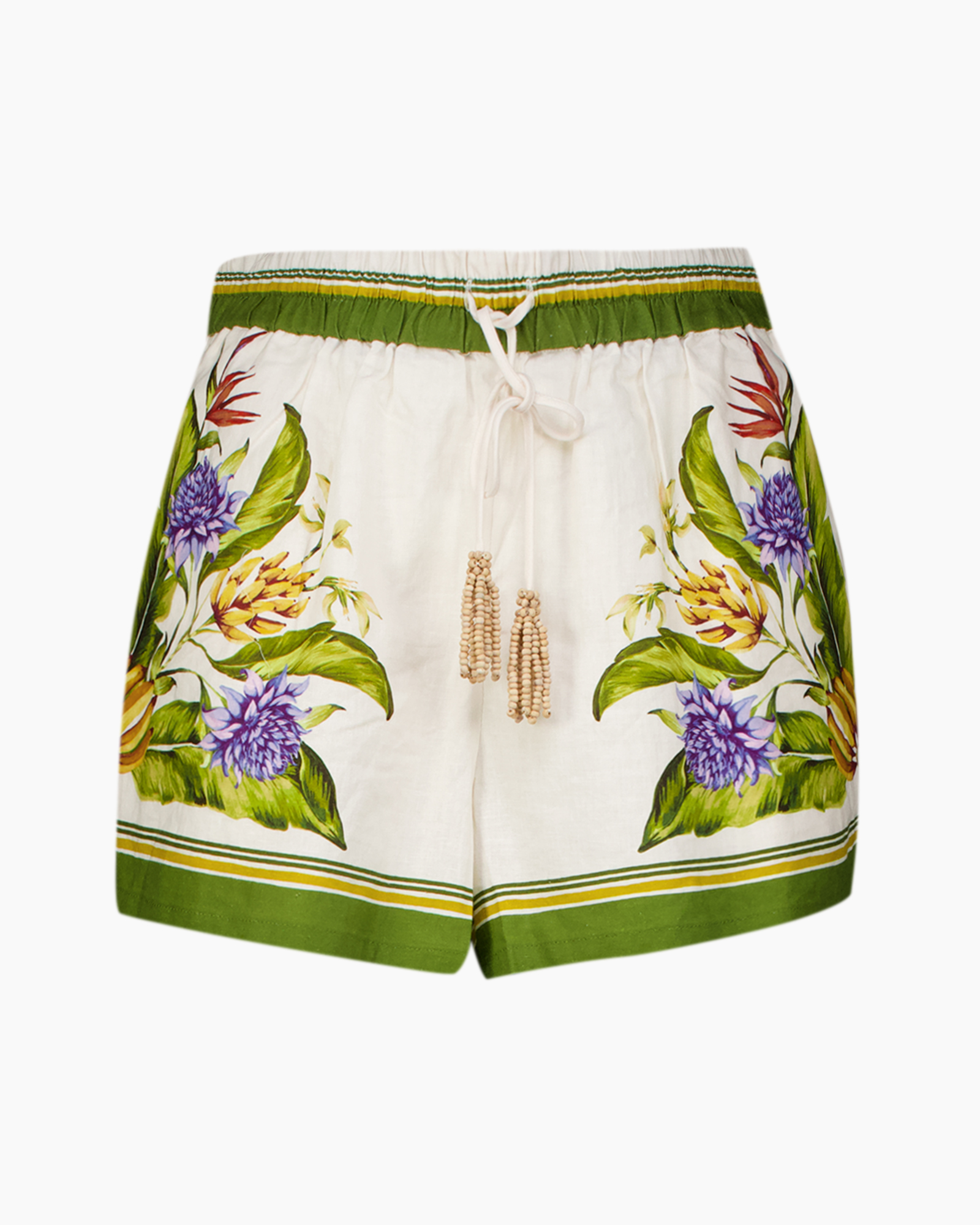 shorts, swim, pattern, drawstring, floral