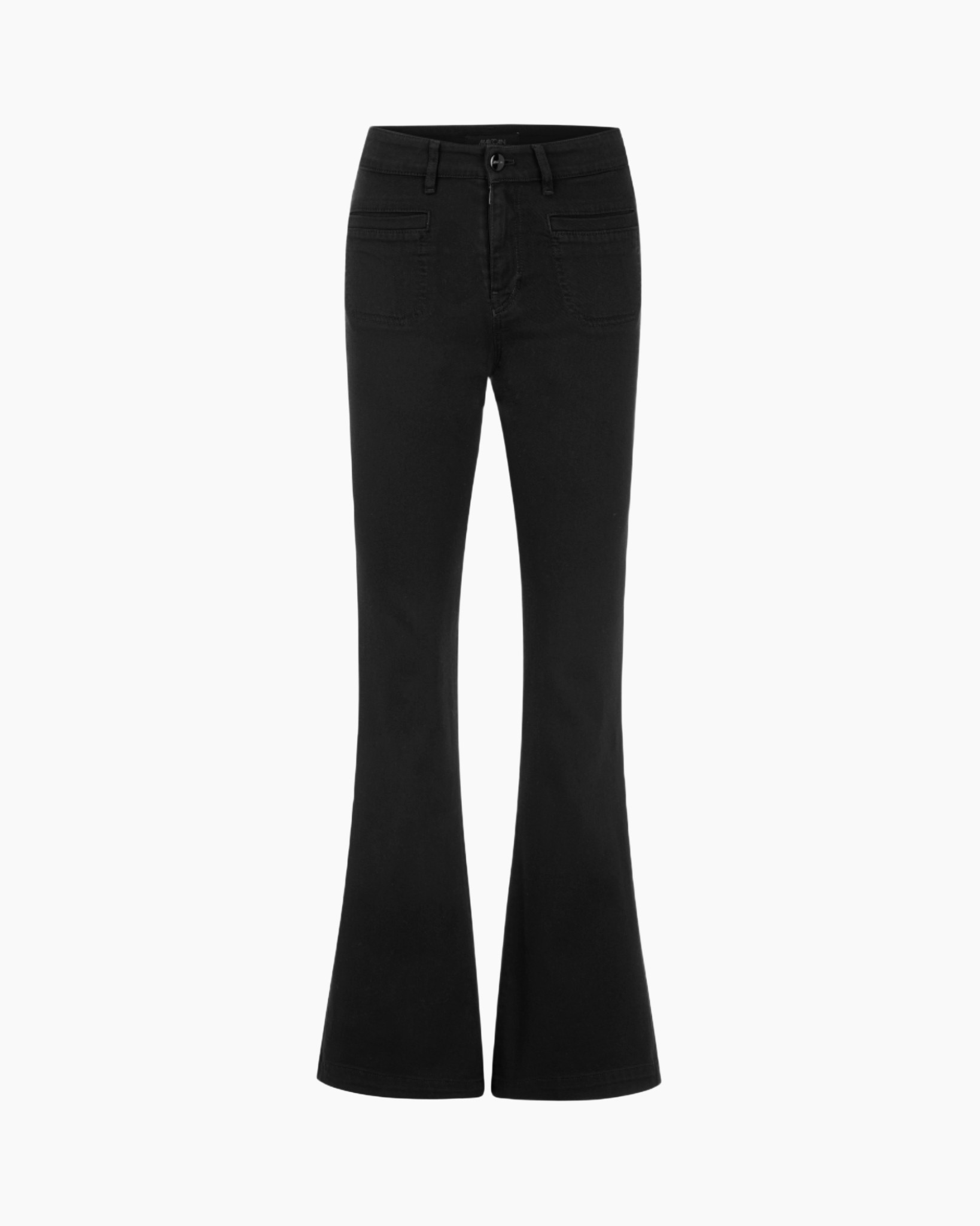 broek, flare, zwart, jeans, hoog taille
