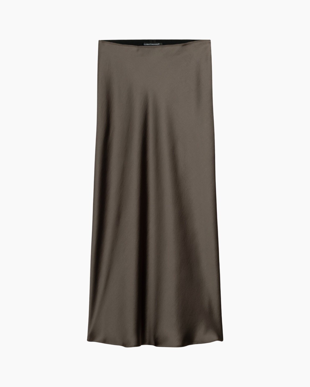 rok, midi, slip, bruin, glad