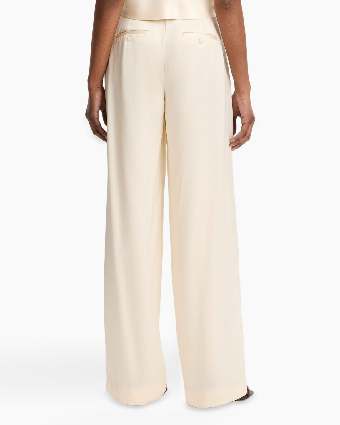 broeken, wijd uitlopend, crème, broek, riem