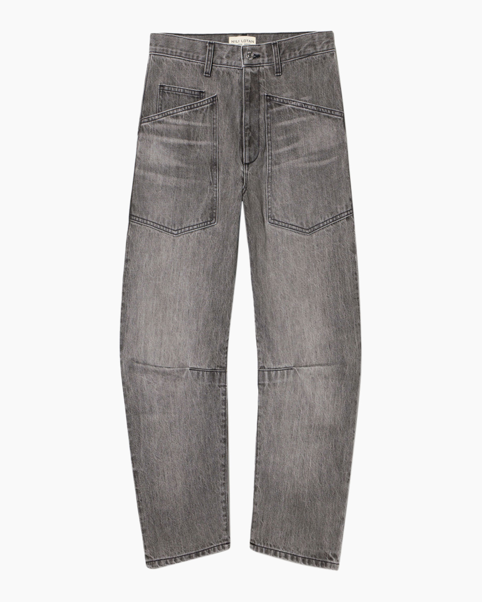 spijkerbroek, grijs, stone wash, grote zakken, normale taille