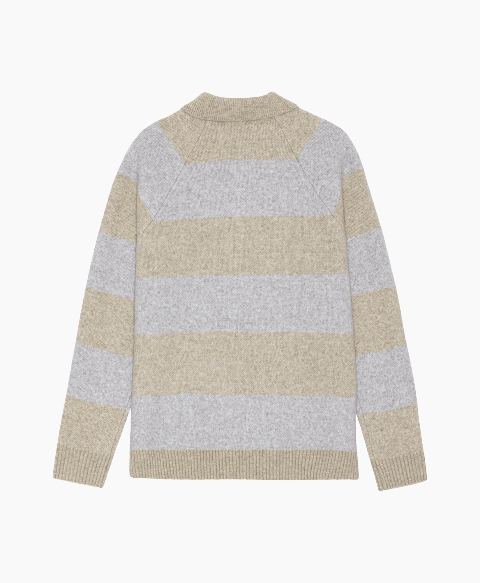 gestreepte, trui, breiwerk, beige, grijs