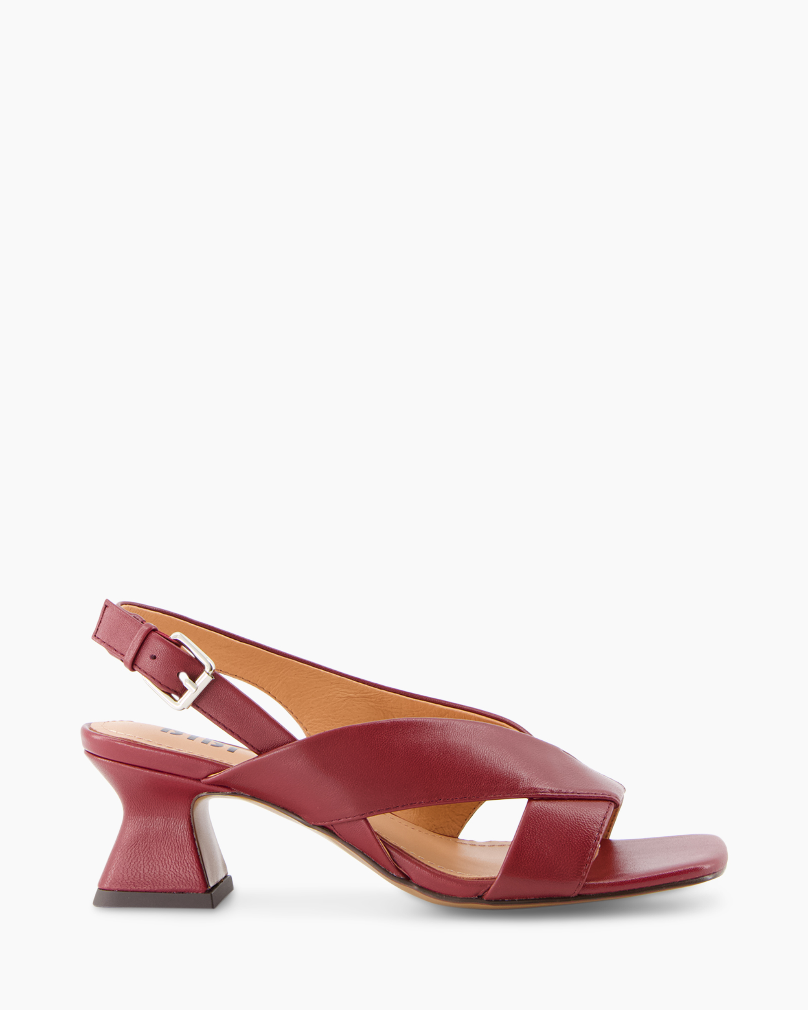 sandalen, rood, middenhogehiel, bandje, open-toe