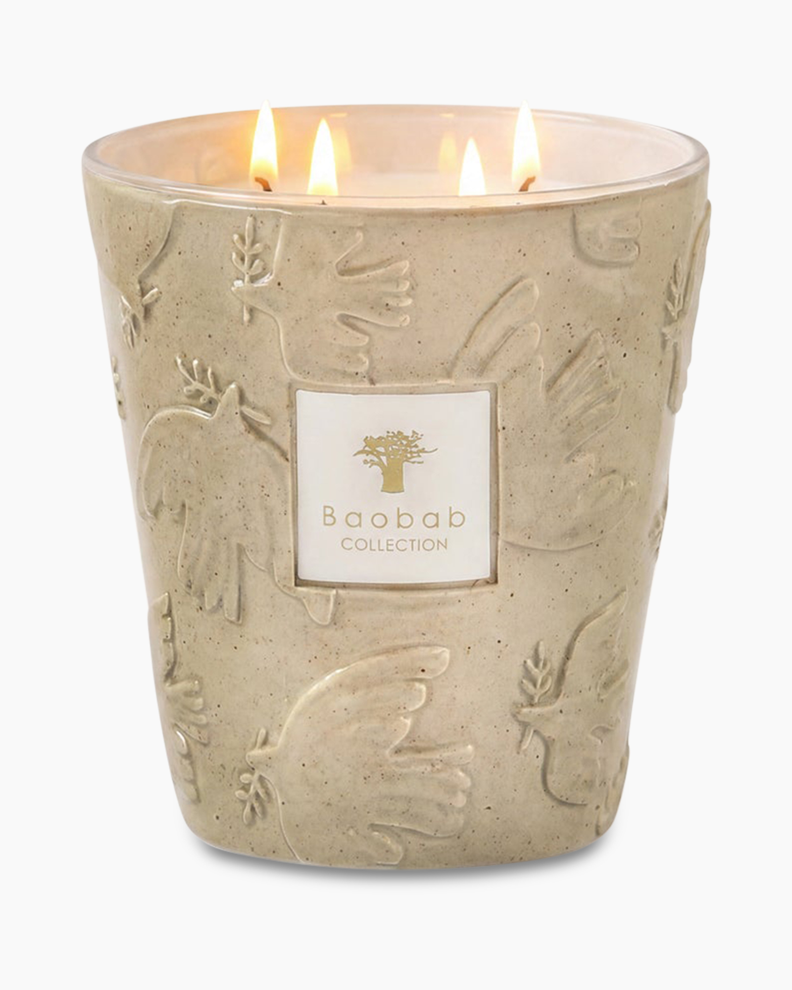 kaarsen, keramiek, beige, embossed, Baobab Collection