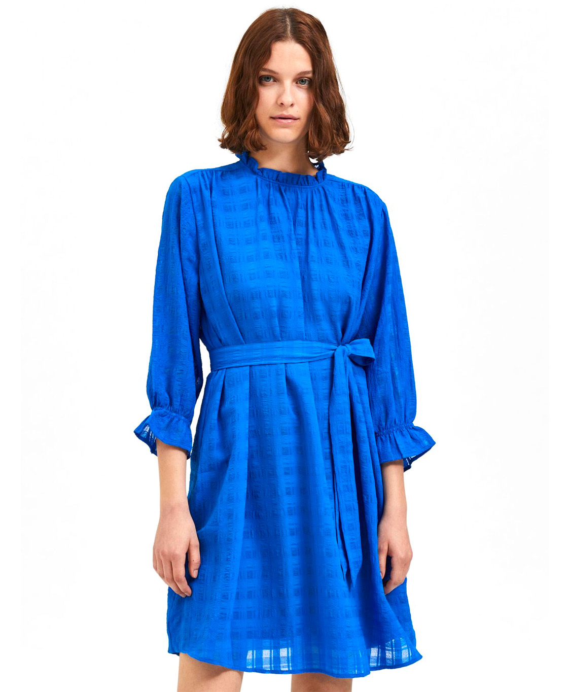 Selected Femme Jurk Inna 3/4 Short Dress B Licht Blauw