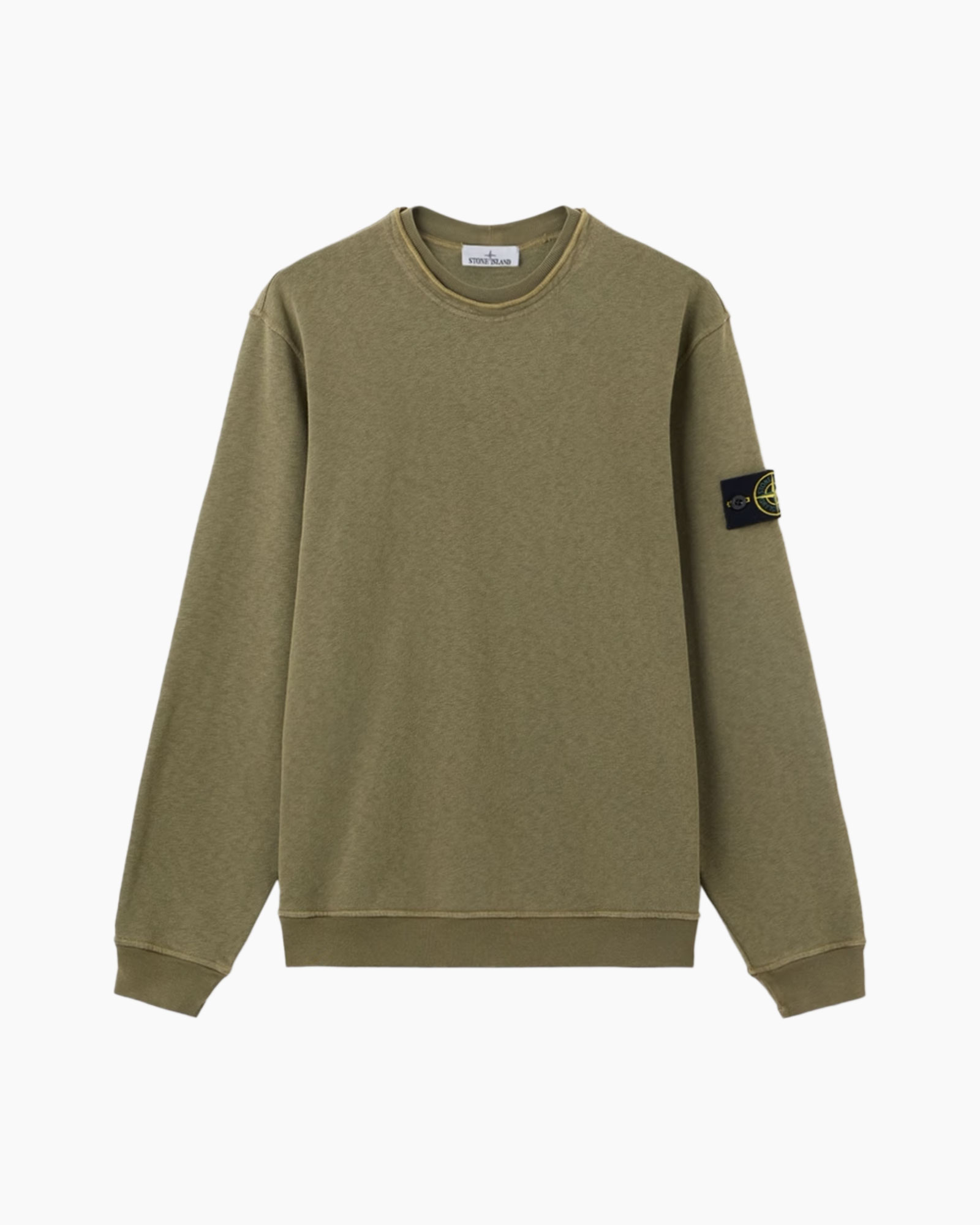 sweatshirt, olijf, langemouw, kraagloze?, eff?