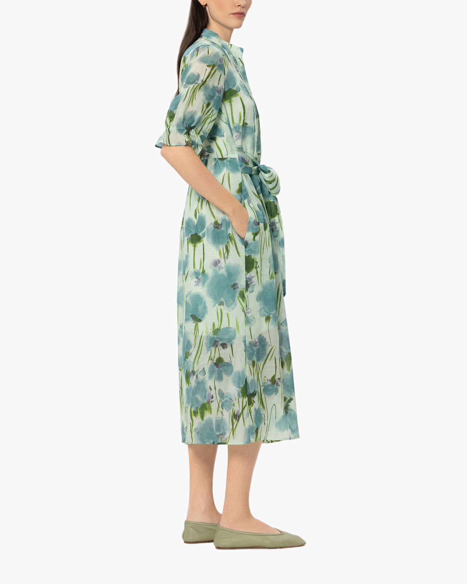 jurk, maxi jurk, bloemenprint, zonnekleed?, riem