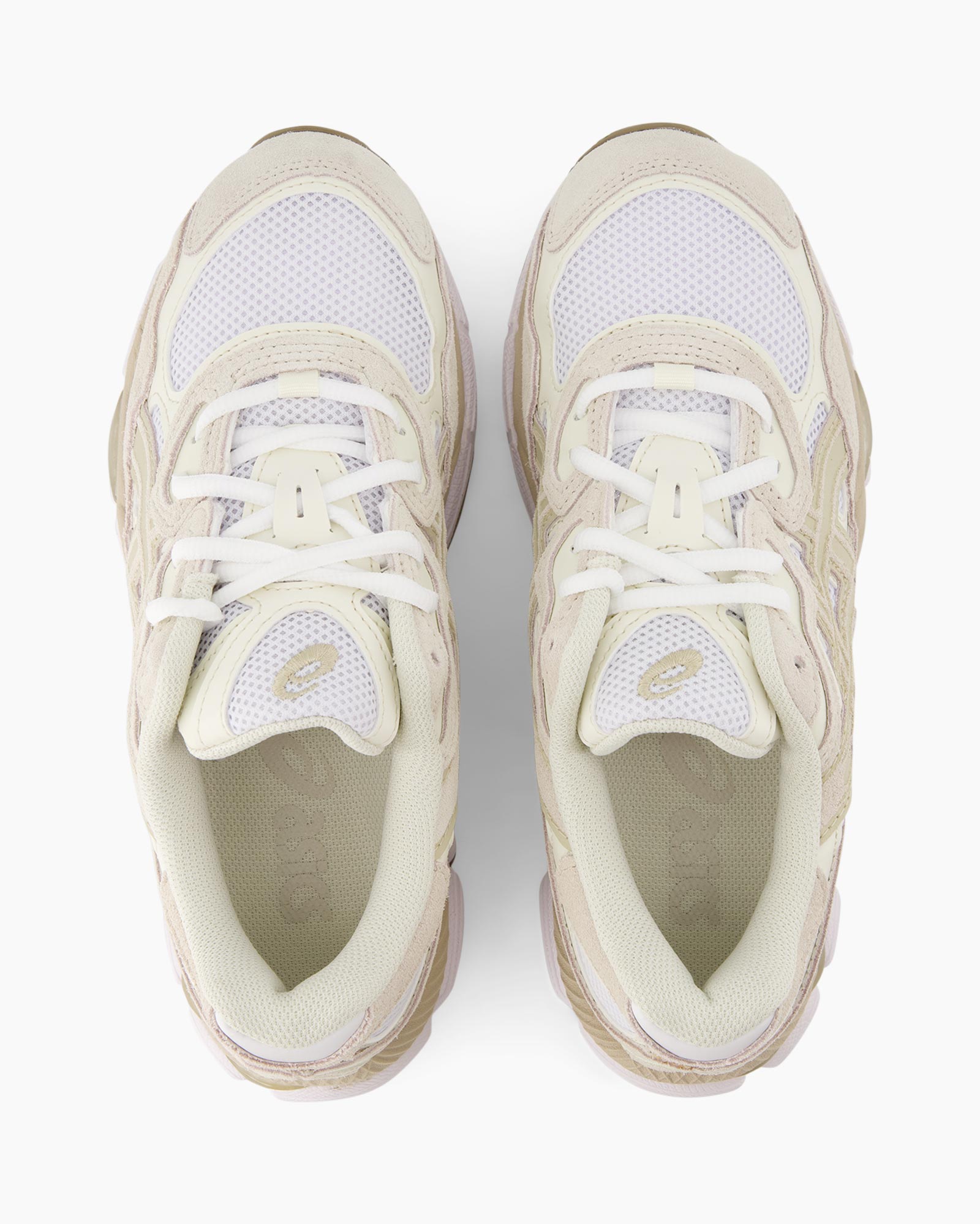 sneakers, sportschoenen, mesh, veterschoen, beige