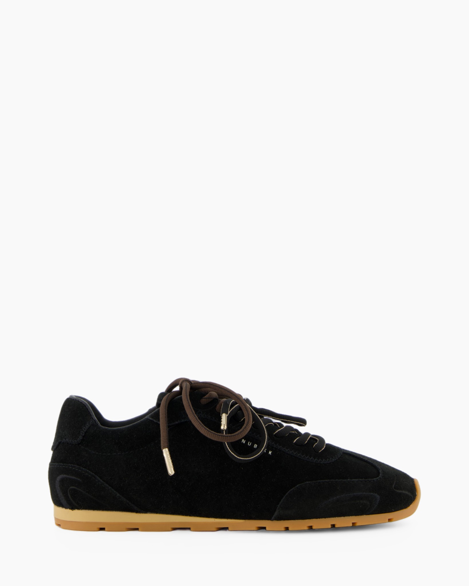 zwart, sneaker, laag model, suede, gum sole