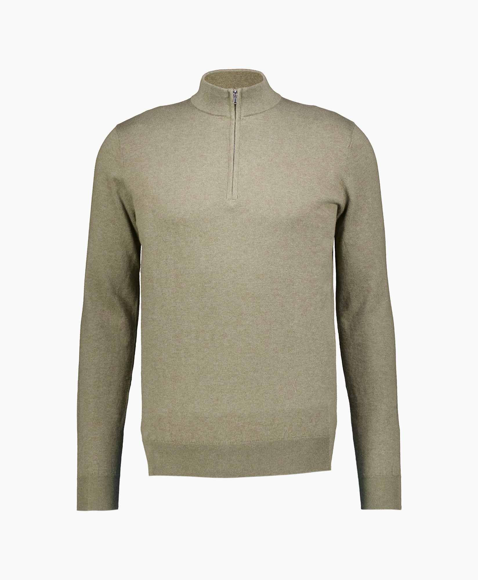 Sweater Cashmere Half Zip Groen
