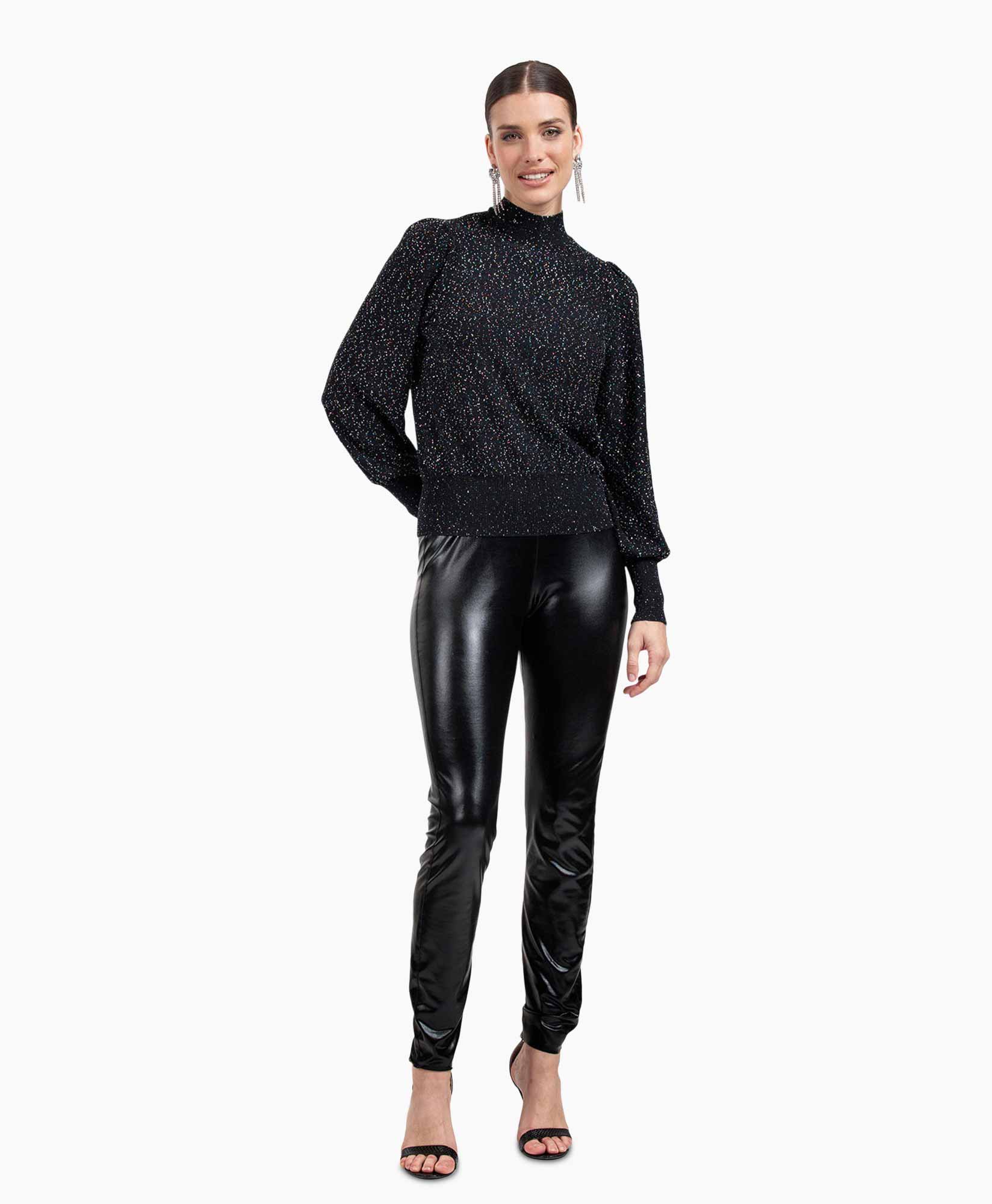 Top Ally Metallic Legging Zwart dessin