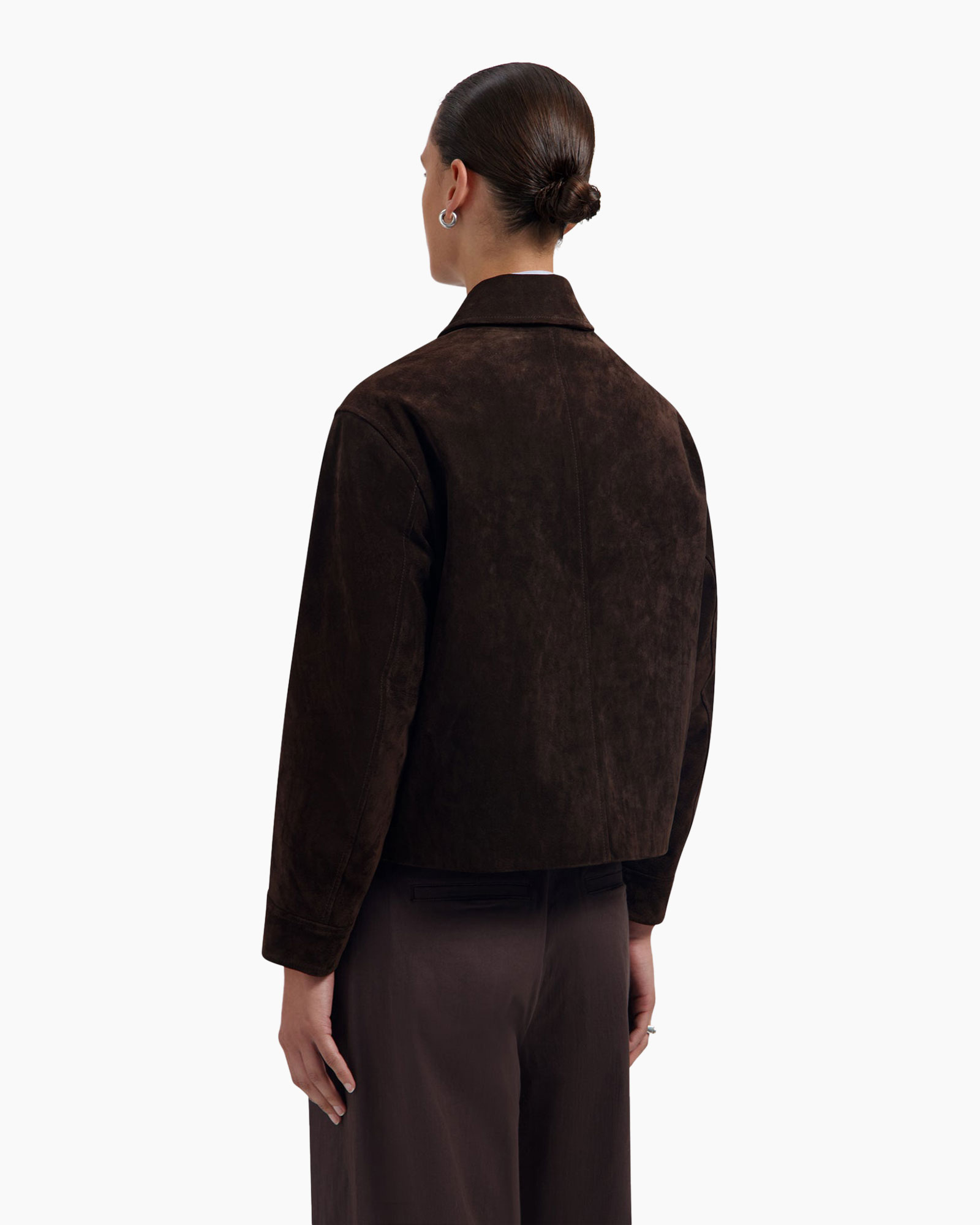 jacke, suede, braun, reißverschluss, kragen
