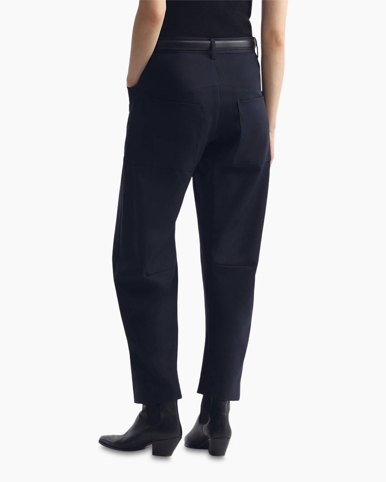 broek, broek, wijdte, marineblauw, riem
