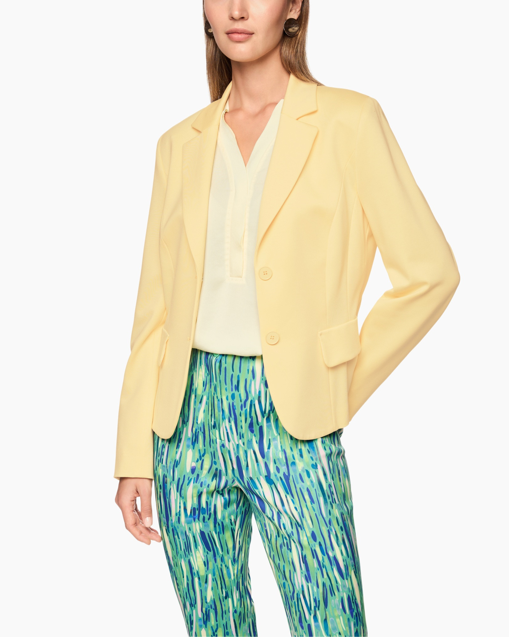 blazer, jacket, peach, solids, lapels