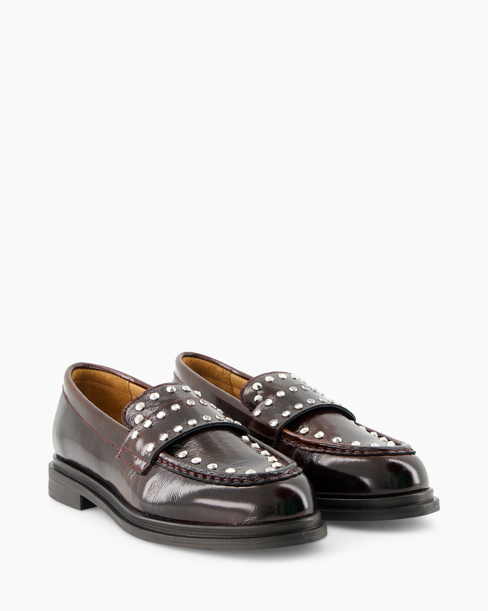 loper, loafer automobilist, leer, kralen, studs