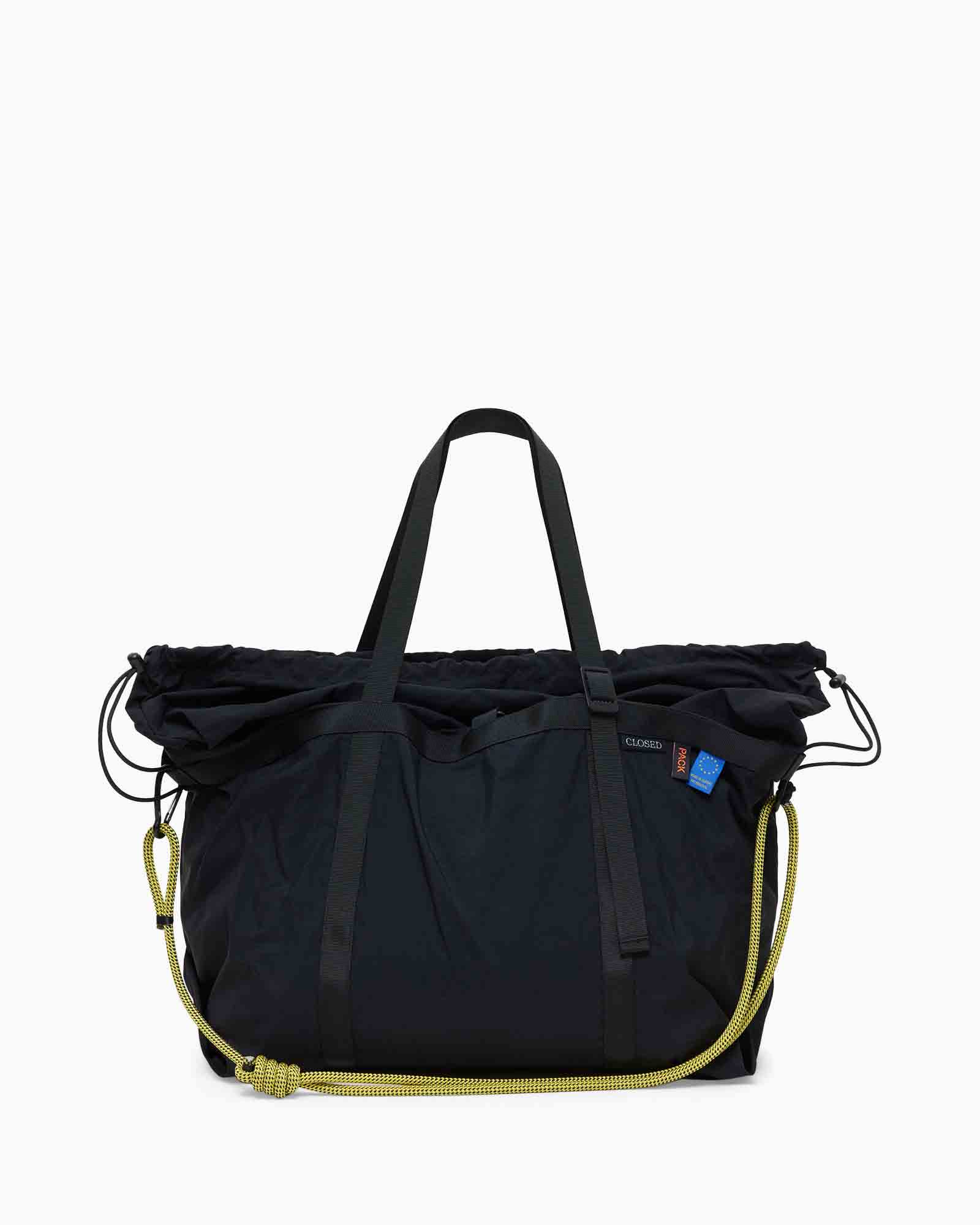 draagtas, zwart tasje, carryall, touwriem, schouderriem