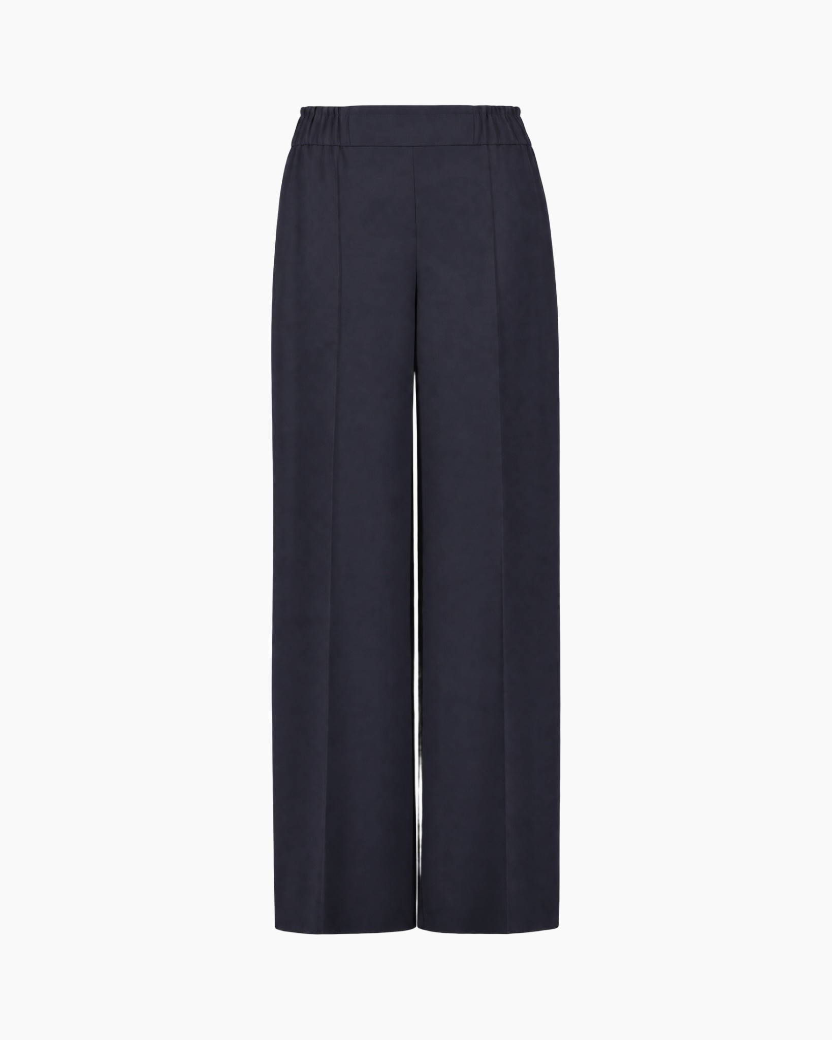 broek, broek, wijdtewijd, marineblauw, elastische taille