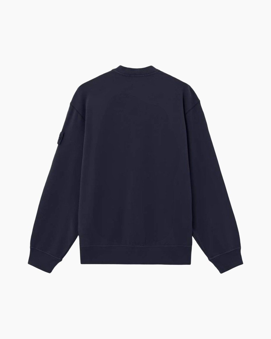 sweatshirt, kraagloze, lange mouwen, navy/blauw, eenvoudig, achterkant
