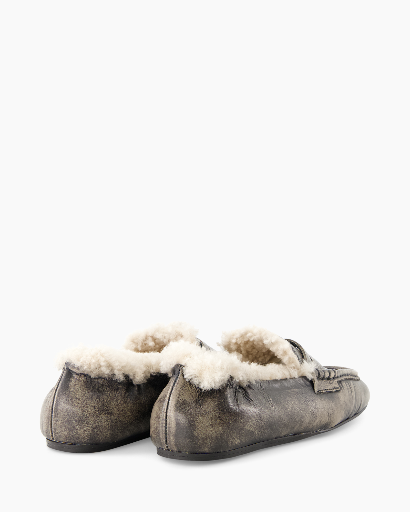 slippers, moccasins, shearling, bontvoering?, leer