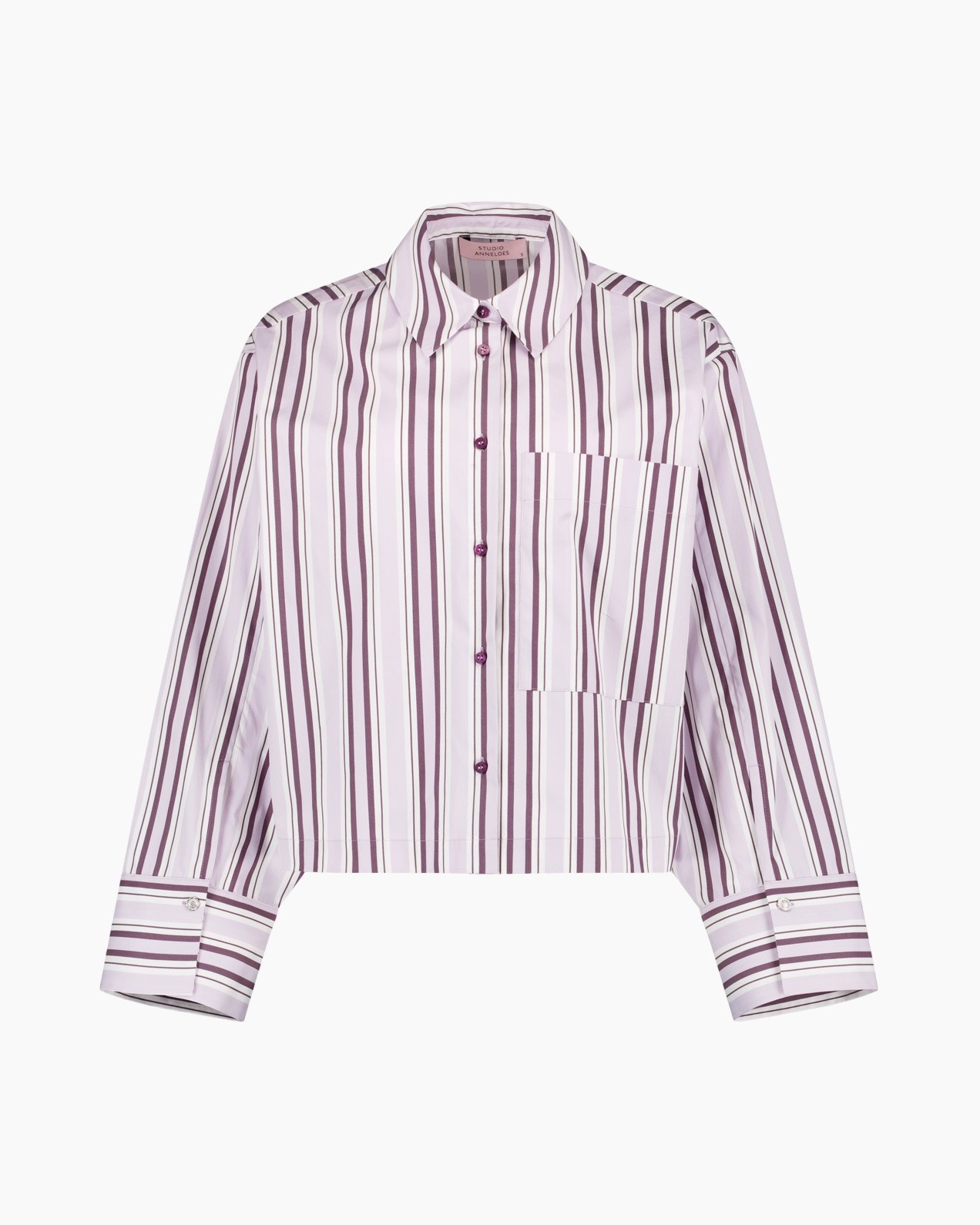 hemd, blouse, gestreept, langemanet, kraag