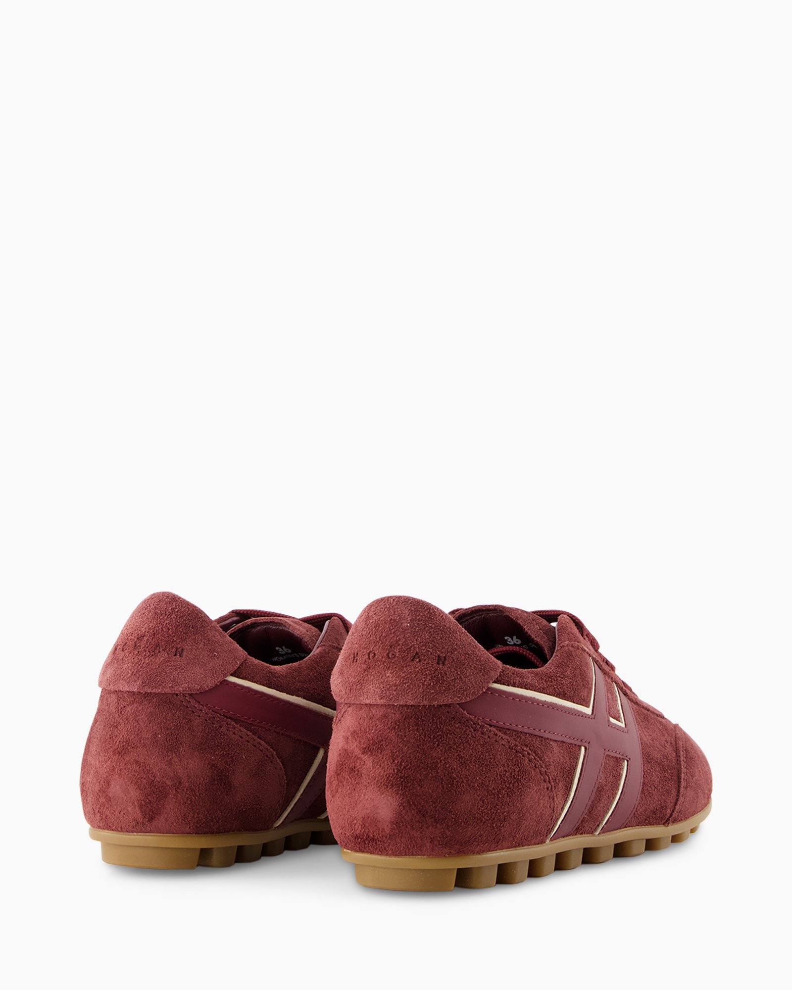 schoen, sneaker, suede, rood, gumzool