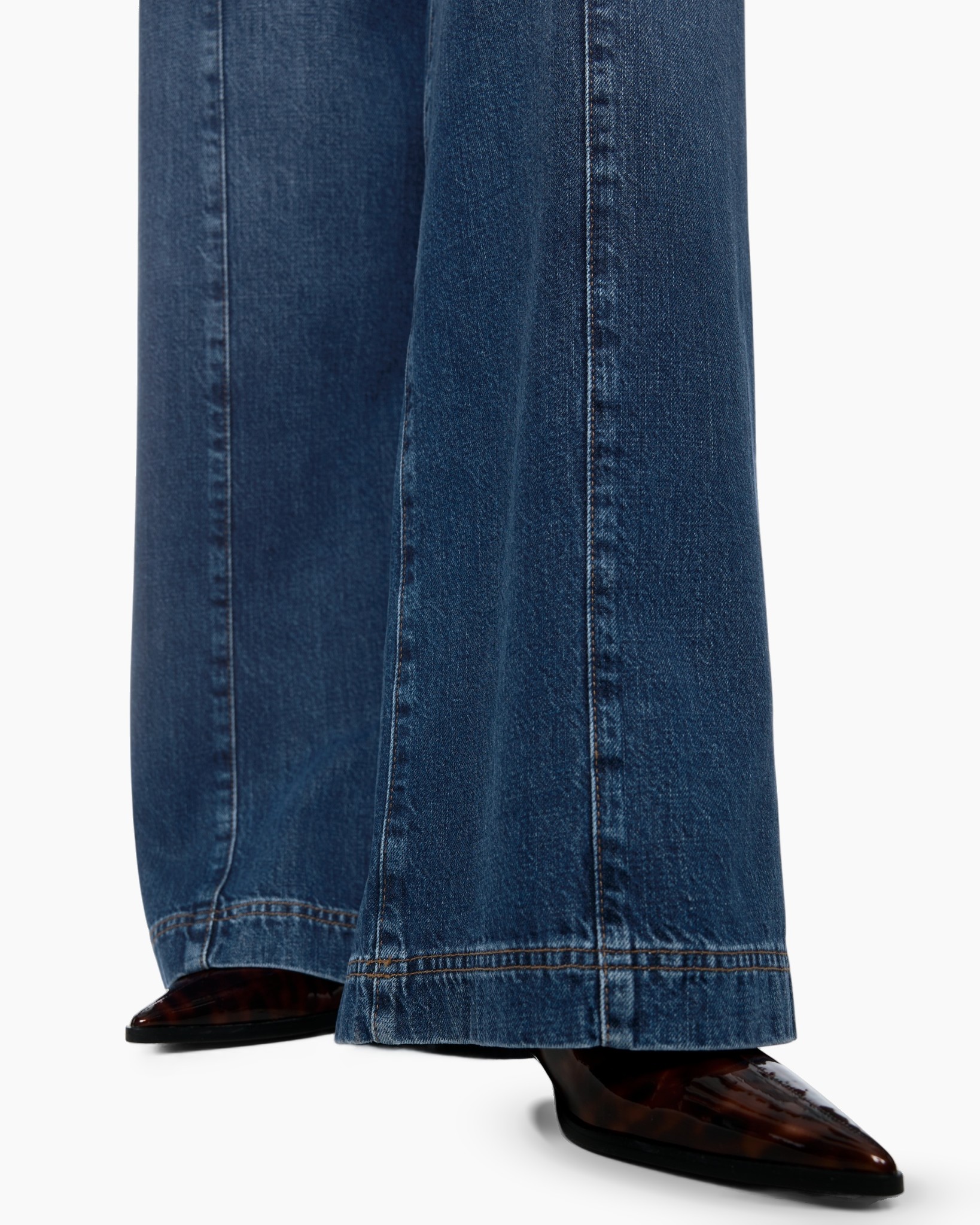 denim, broek, flare, wijde pijp, laarzen