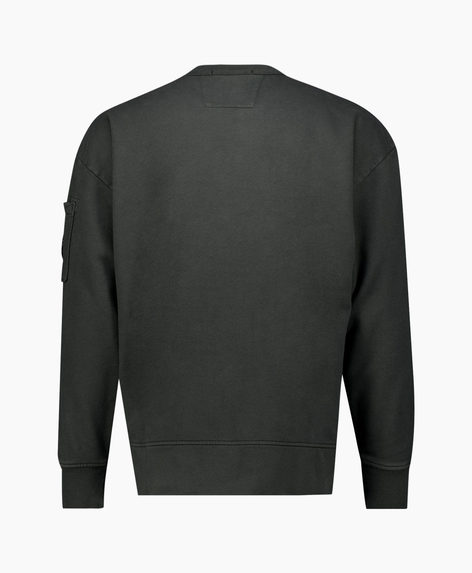Sweater Brushed Emerized Diagonal Fleece Crewneck Donker Grijs