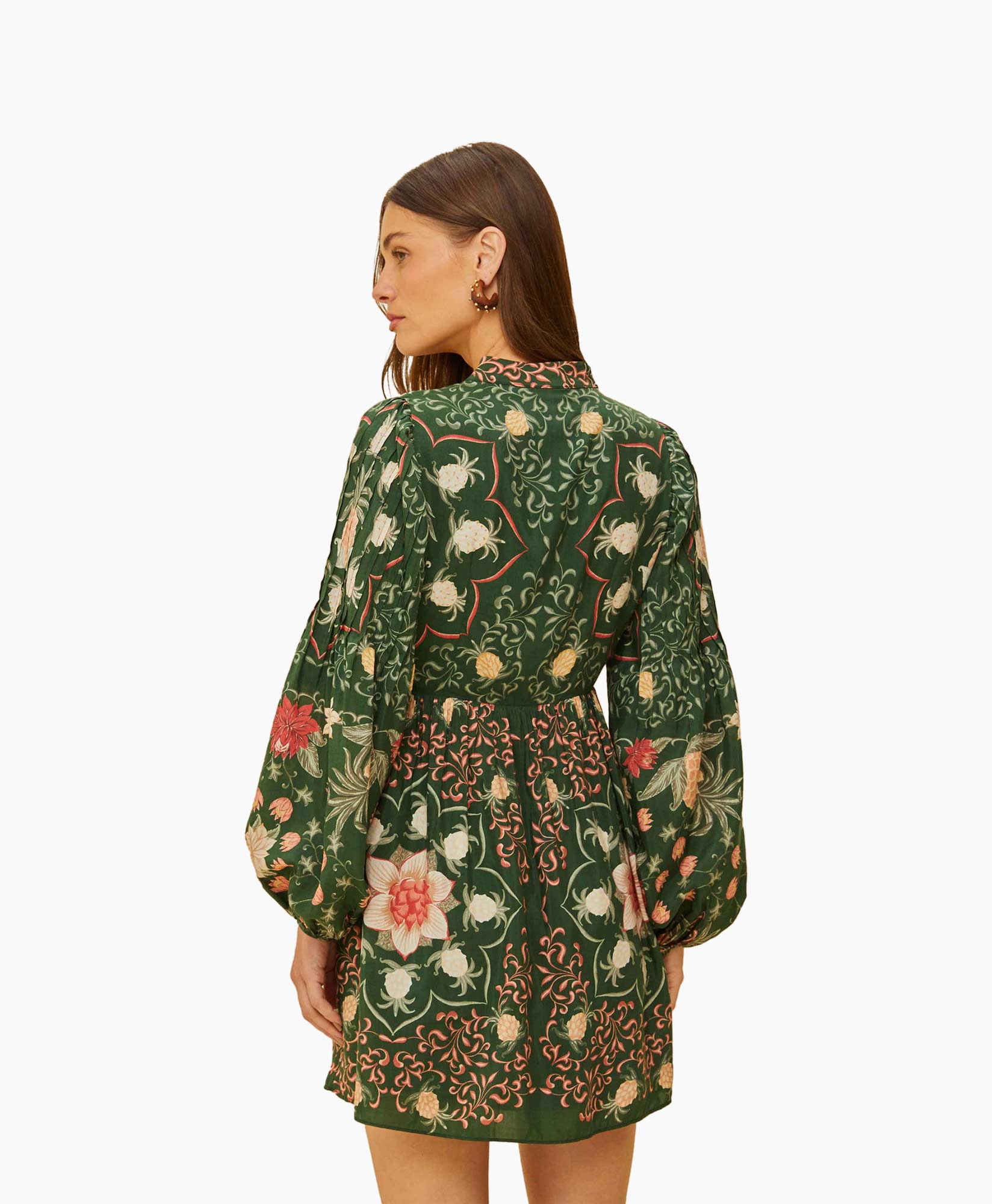 Farm Rio Jurk Pineapple Garden Long Sleeve Mini Groen Farm Rio Jurk Pineapple Garden Long Sleeve Mini Groen